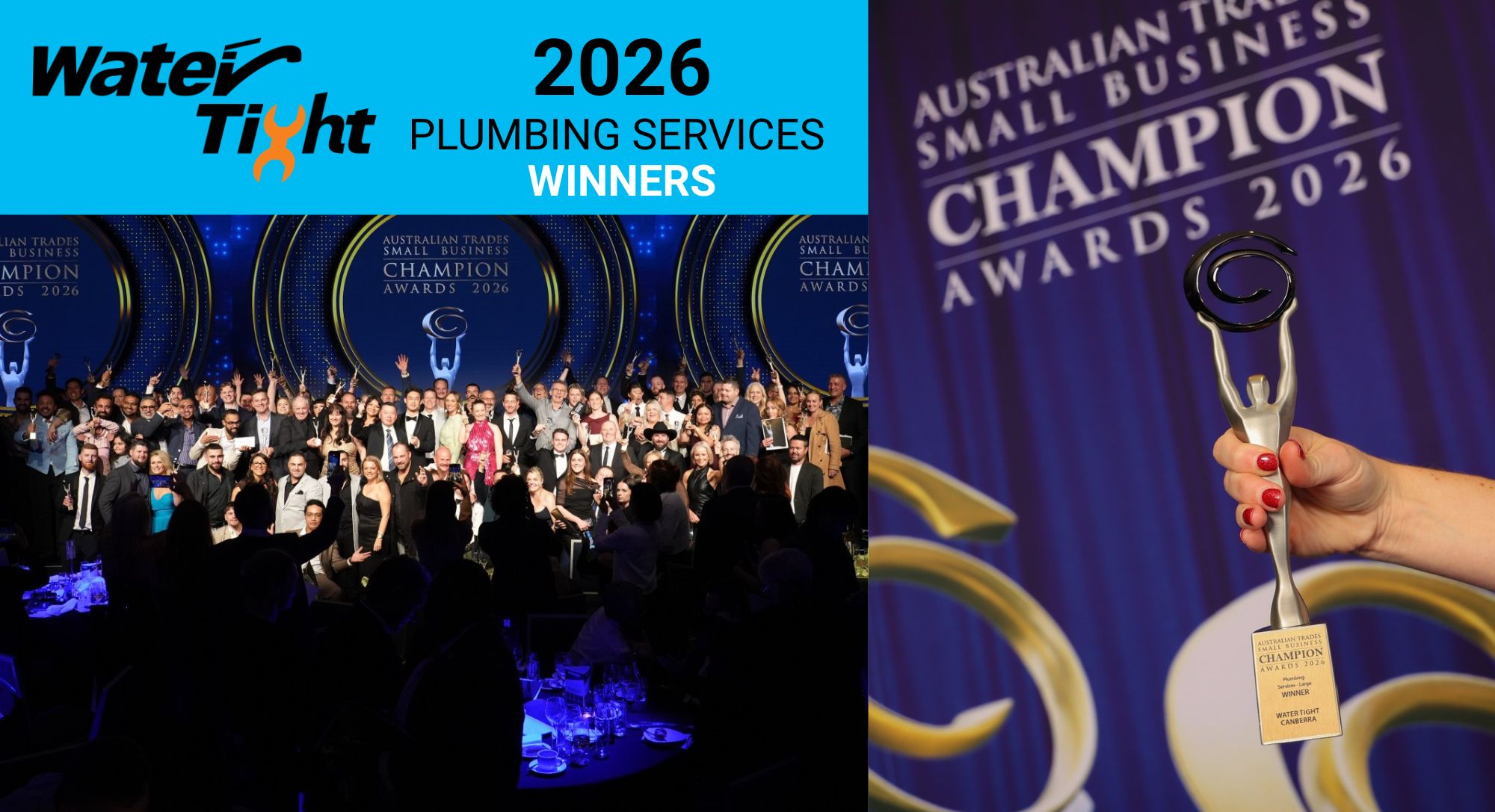 Water Tight Canberra Wins Plumbing Services Large Award 2026